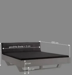New Wohnen Weißes Kiefernholz-Bett mit Holzkufen - Ondeon