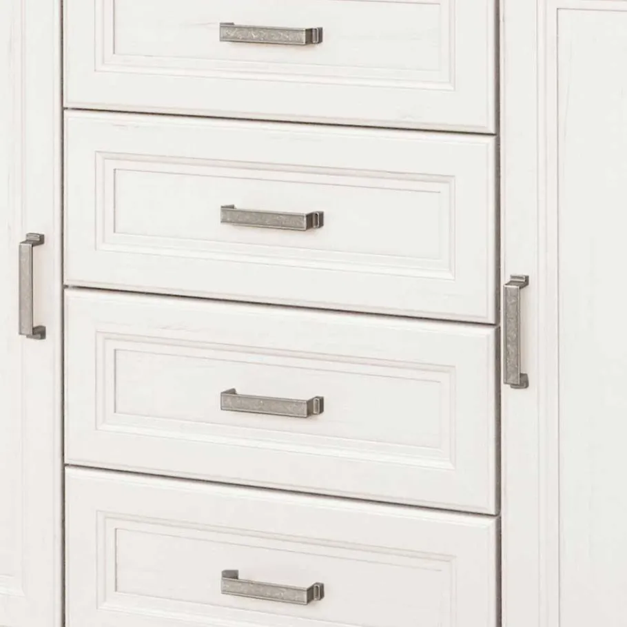 Outlet Wohnen Weißes Landhaus Schlafzimmer Set - Maggio (fünfteilig)