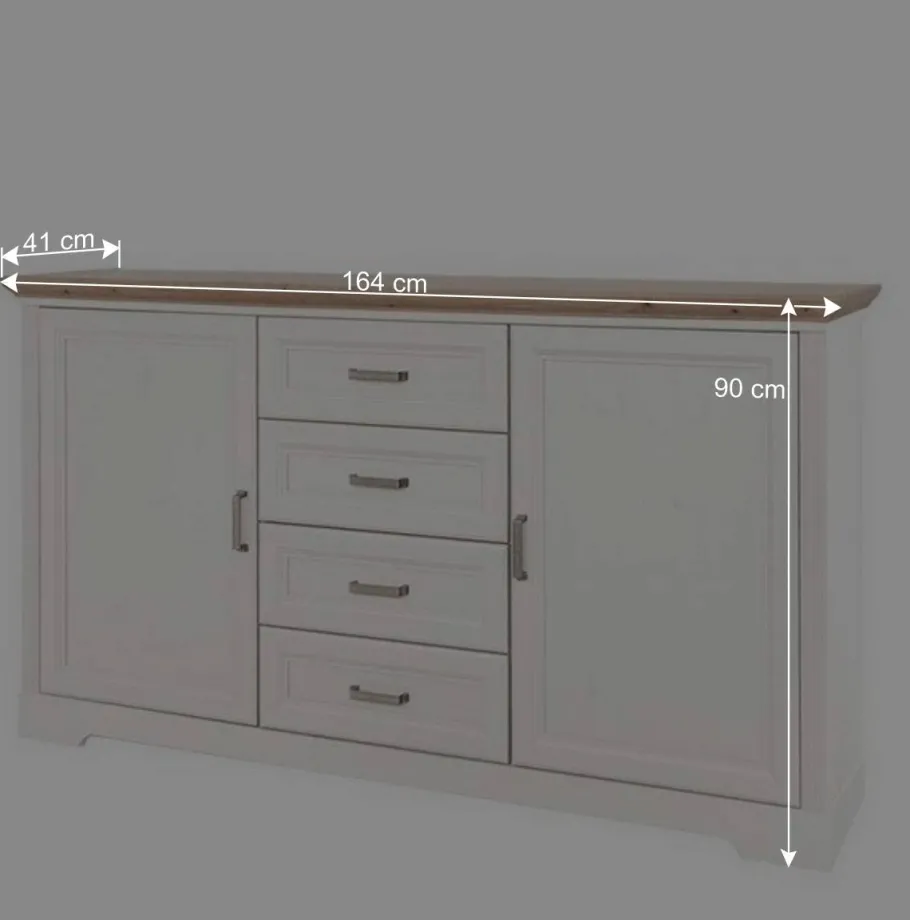 Outlet Wohnen Weißes Landhaus Schlafzimmer Set - Maggio (fünfteilig)