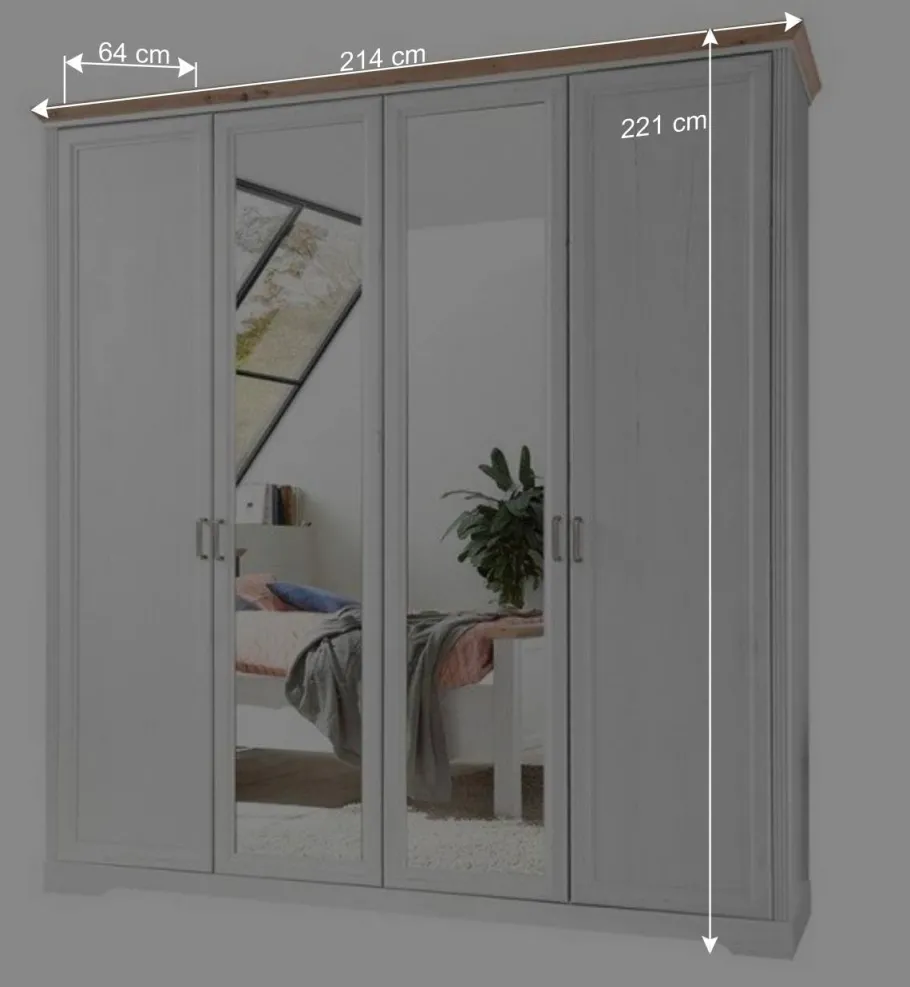 Outlet Wohnen Weißes Landhaus Schlafzimmer Set - Maggio (fünfteilig)