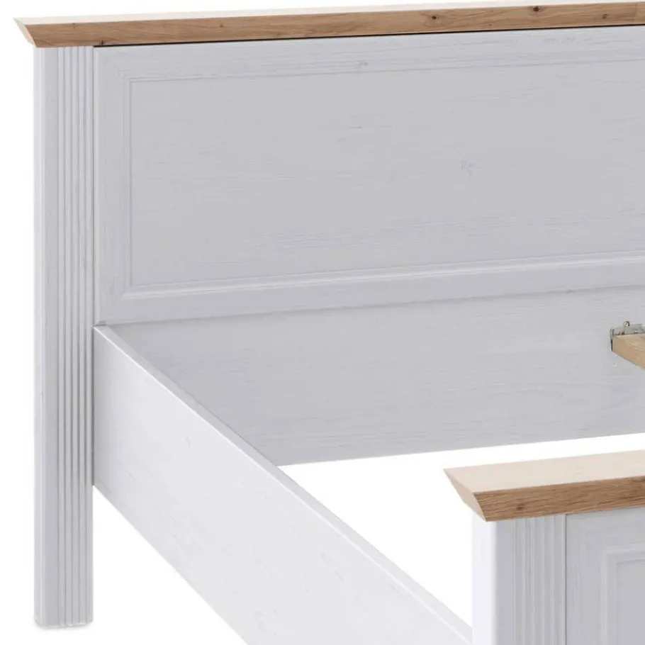 Outlet Wohnen Weißes Landhaus Schlafzimmer Set - Maggio (fünfteilig)