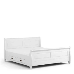 Discount Wohnen Weißes Landhausbett mit Schubladen - Presto
