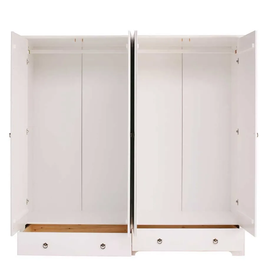 Discount Wohnen Weißes Schlafzimmer aus Holz - Velriva (vierteilig)