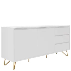 Best Wohnen Weißes Sideboard 150cm mit Haarnadel Beinen - Donny