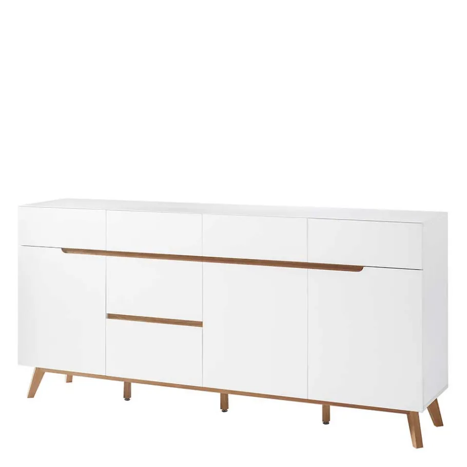 Online Wohnen Weißes Sideboard Maiky mit Griffmulden