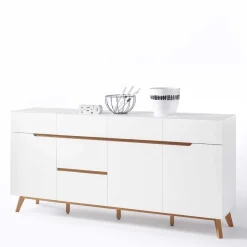 Online Wohnen Weißes Sideboard Maiky mit Griffmulden