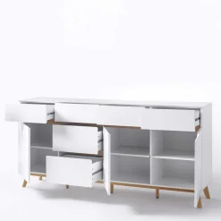 Online Wohnen Weißes Sideboard Maiky mit Griffmulden
