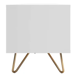Discount Wohnen Weißes TV Lowboard mit Klappe & Schublade - Marmore