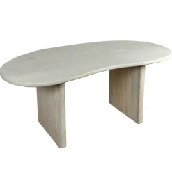 Hot Wohnen White Wash Esstisch mit Tischplatte im Nierendesign - Drosalimo