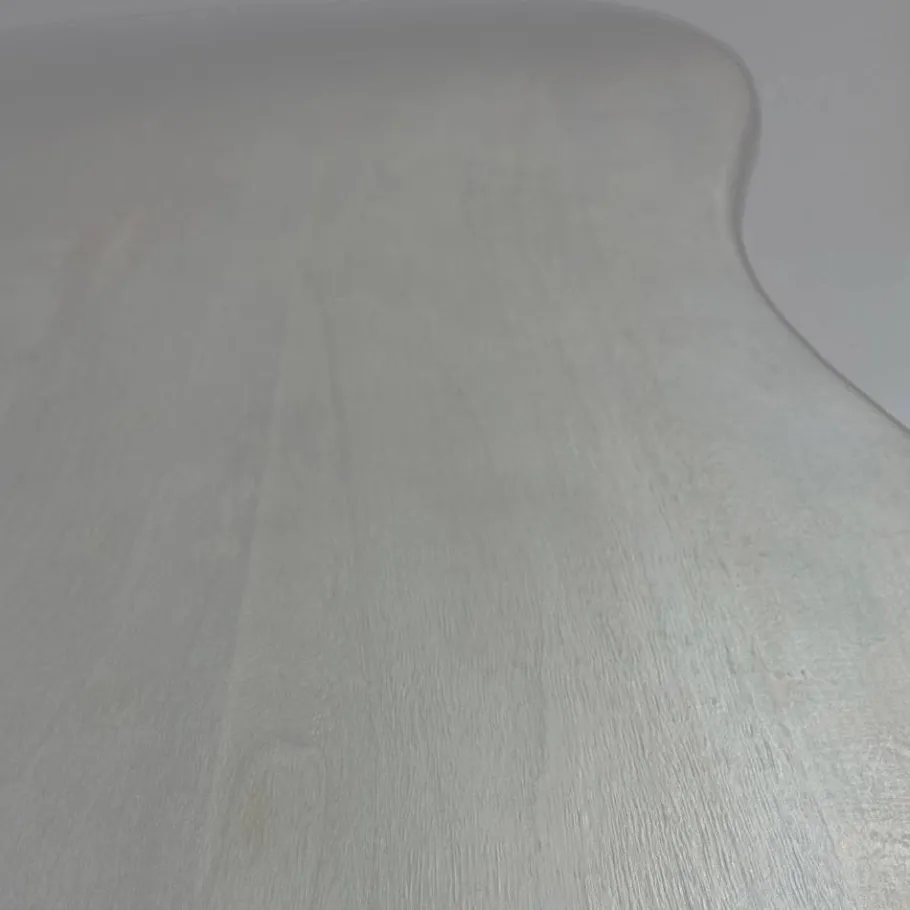 Hot Wohnen White Wash Esstisch mit Tischplatte im Nierendesign - Drosalimo