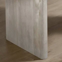 Hot Wohnen White Wash Esstisch mit Tischplatte im Nierendesign - Drosalimo