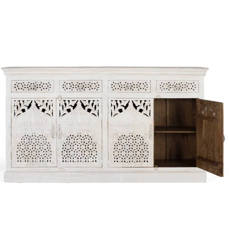 Online Wohnen White Wash Sideboard im orientalischen Stil - Capo