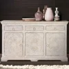 Sale Wohnen White Wash Sideboard mit Ornament Schnitzereien - Rusula