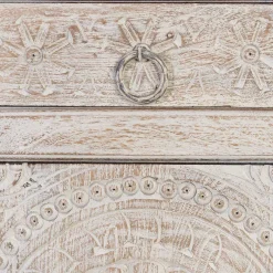 Sale Wohnen White Wash Sideboard mit Ornament Schnitzereien - Rusula