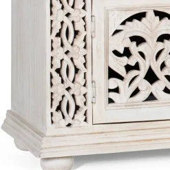 Wohnen White Wash TV Lowboard - dekoratives Design - Snake