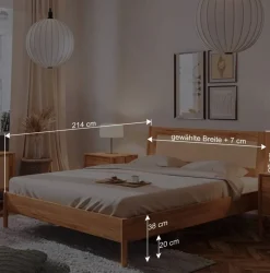 Clearance Wohnen Wildbuche Bett mit Wiener Geflecht Kopfteil - Indrya
