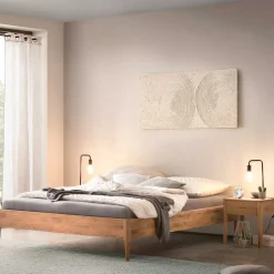 New Wohnen Wildeiche Bett für Dachschrägen - Vinodoras