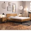 Clearance Wohnen Wildeiche Bett mit Fischgrät Design Kopfteil - Kerfa