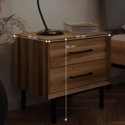 Clearance Wohnen Wildeiche Bett mit Fischgrät Design Kopfteil - Kerfa