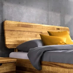 Sale Wohnen Wildeiche Bett mit Holzkopfteil - Casarius