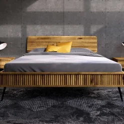 Sale Wohnen Wildeiche Bett mit Holzkopfteil - Casarius