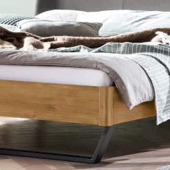 Clearance Wohnen Wildeiche Bett mit Kopfteil Kunstleder - Finca