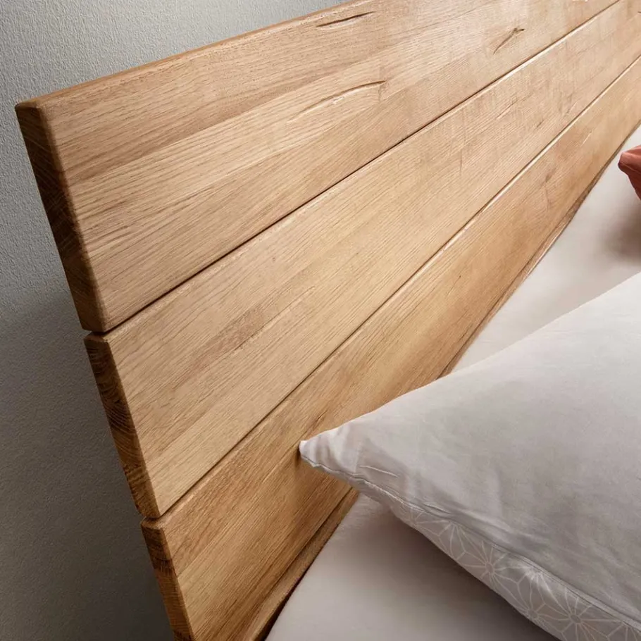 Best Wohnen Wildeiche Bett mit Metallkufen in Schwarzgrau - Tomya