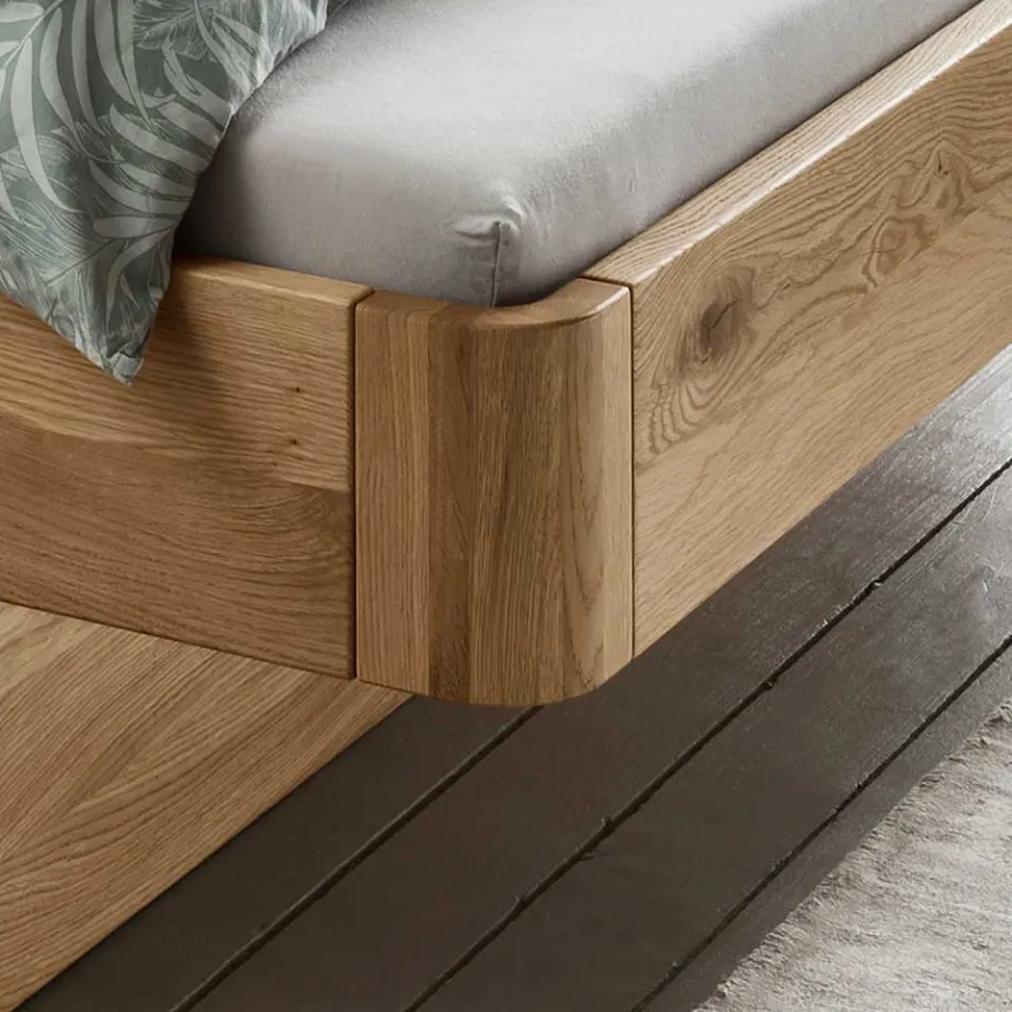 Wohnen Wildeiche Bett mit Schubkasten Set - Zennian (dreiteilig)
