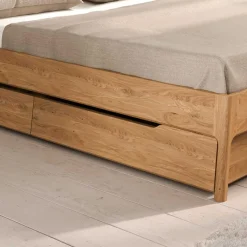 Outlet Wohnen Wildeiche Designbett mit Nachtkonsolen - Dominus (dreiteilig)