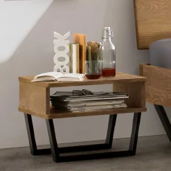 Hot Wohnen Wildeiche Doppelbett im Industrial Design - Eleenia