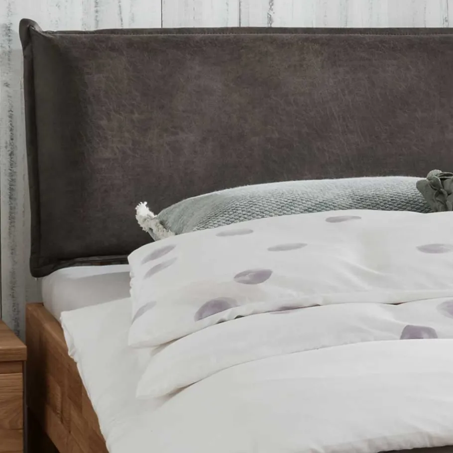 Online Wohnen Wildeiche Doppelbett mit Polsterkopfteil - Esvilda