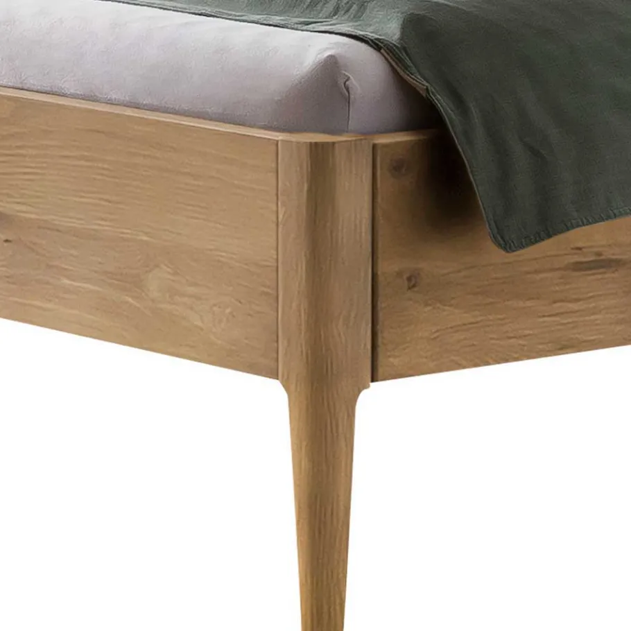 Hot Wohnen Wildeiche Doppelbett mit Kunstleder Kopfteil - Lucyanco