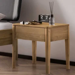 Hot Wohnen Wildeiche Doppelbett mit Kunstleder Kopfteil - Lucyanco
