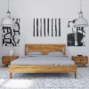 Wohnen Wildeiche Holz Bett mit Überlänge 220 cm - Hardus (dreiteilig)
