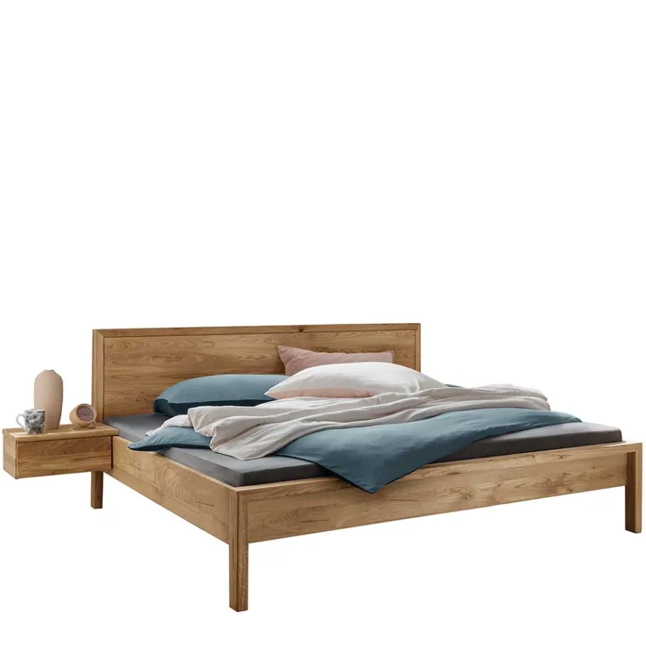 Outlet Wohnen Wildeiche Holzbett in modernem Design - Martinez