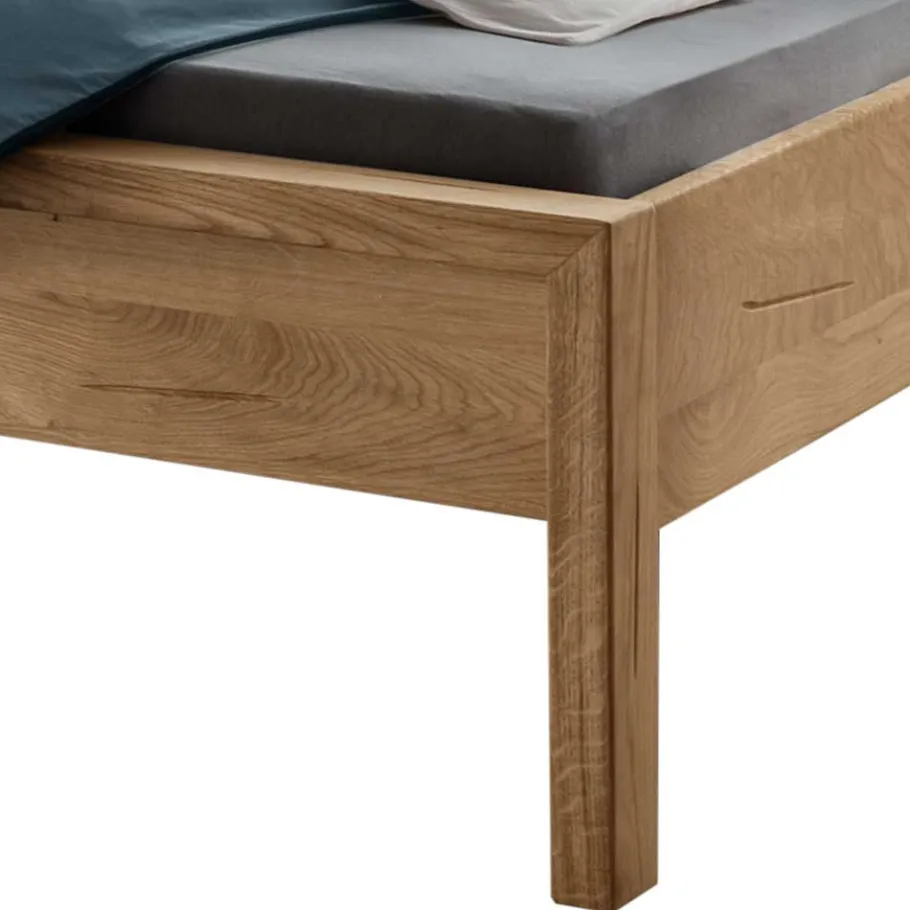 Outlet Wohnen Wildeiche Holzbett in modernem Design - Martinez