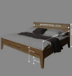 Clearance Wohnen Wildeiche Holzbett Masdamos massiv geölt