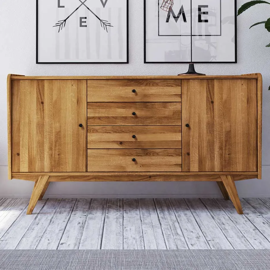 Online Wohnen Wildeiche Holz-Sideboard 160 cm breit - Hardus