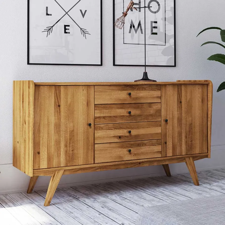 Online Wohnen Wildeiche Holz-Sideboard 160 cm breit - Hardus