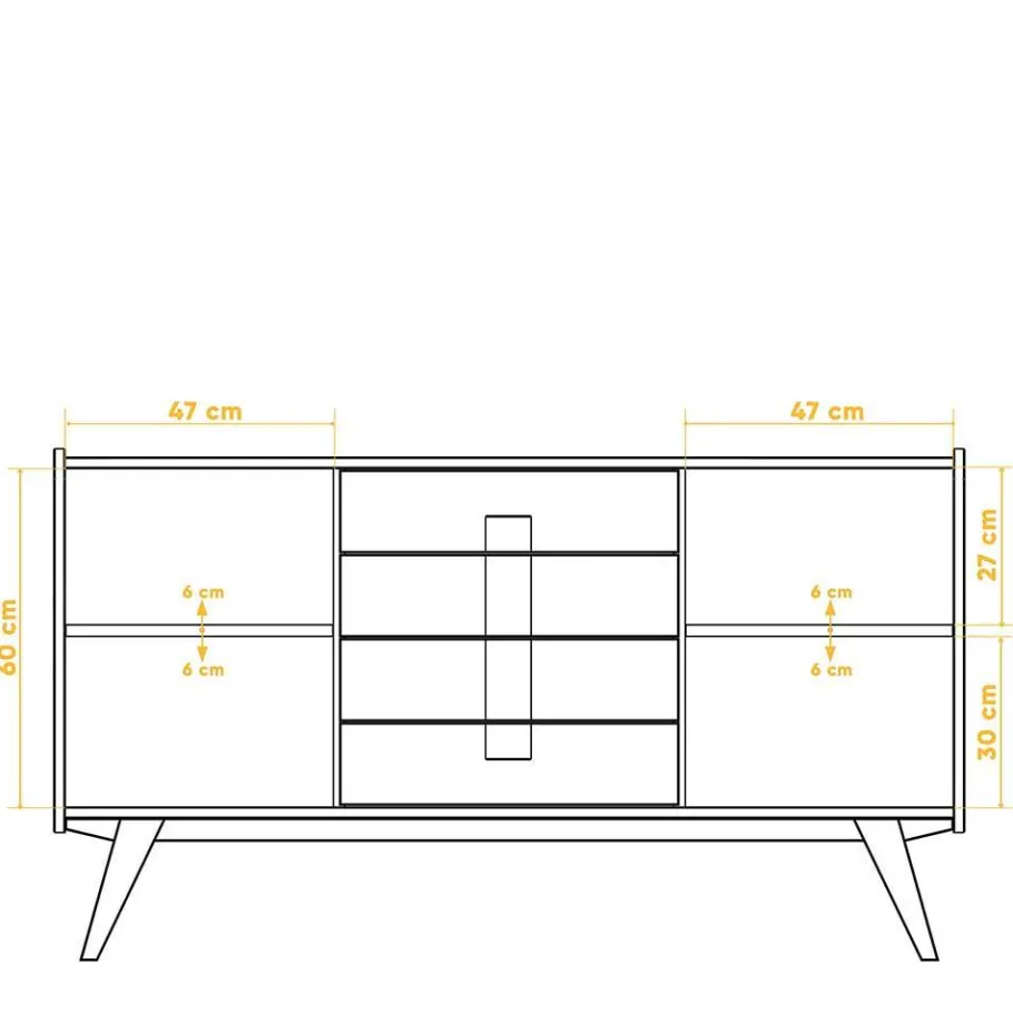Online Wohnen Wildeiche Holz-Sideboard 160 cm breit - Hardus