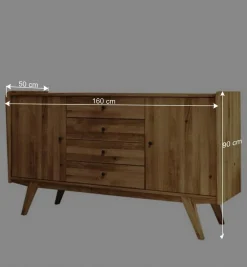 Online Wohnen Wildeiche Holz-Sideboard 160 cm breit - Hardus