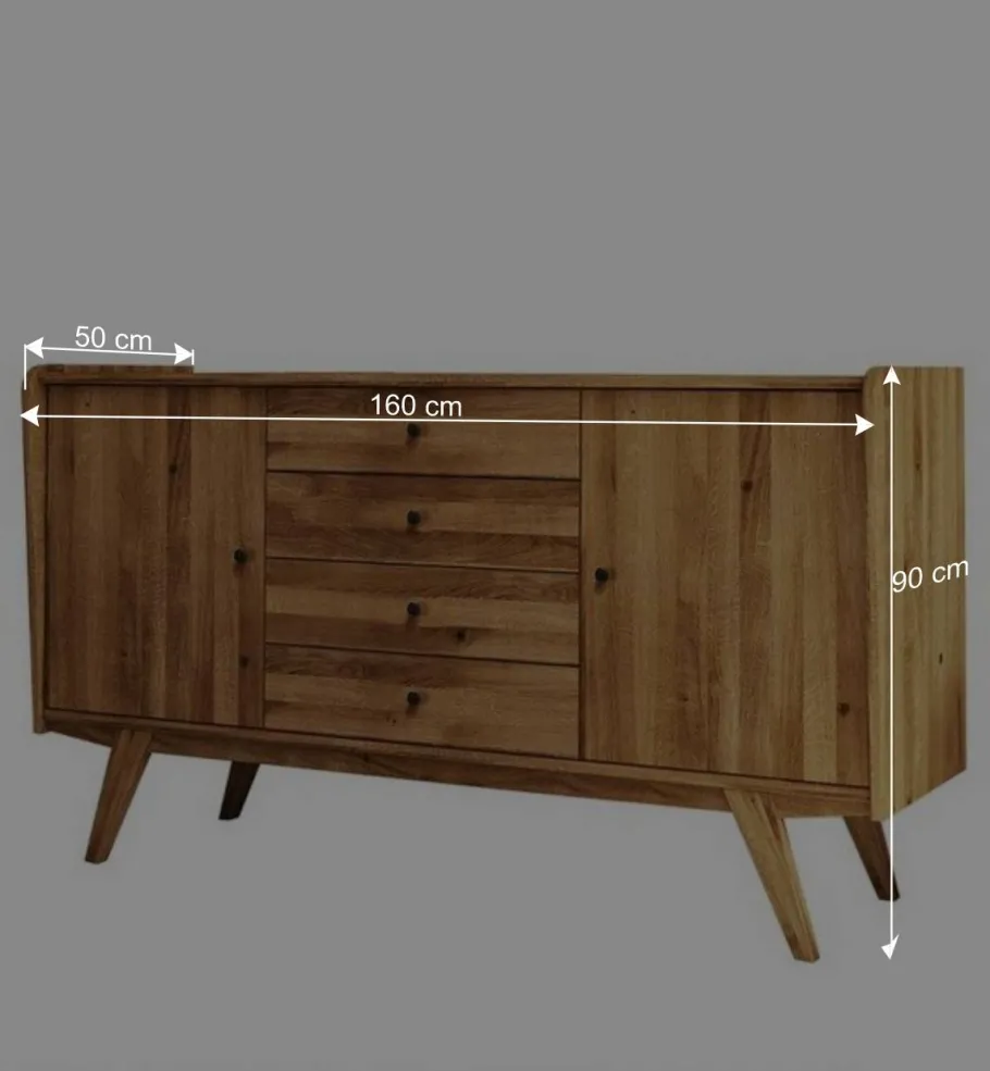Online Wohnen Wildeiche Holz-Sideboard 160 cm breit - Hardus
