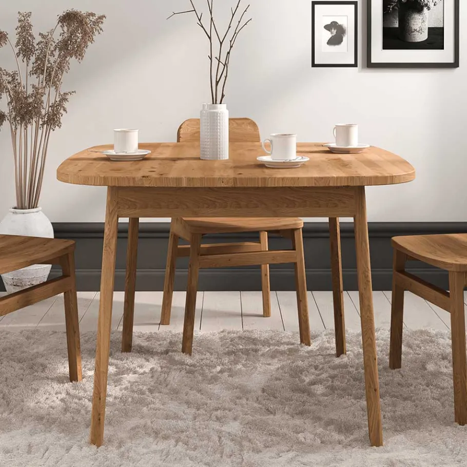 Wohnen Wildeiche Holztisch - 100 cm tief - Laida