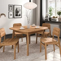 Wohnen Wildeiche Holztisch - 100 cm tief - Laida