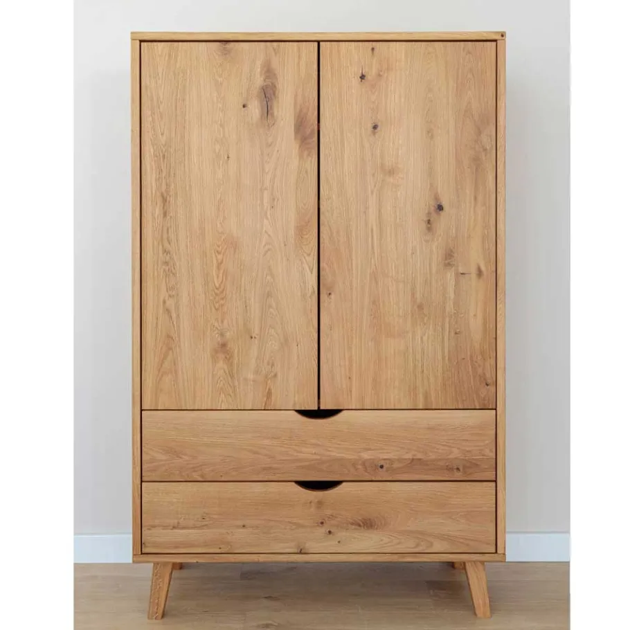 Clearance Wohnen Wildeiche Kombi-Kleiderschrank massiv - Fabijola