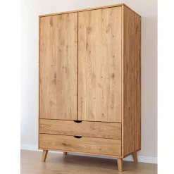 Clearance Wohnen Wildeiche Kombi-Kleiderschrank massiv - Fabijola