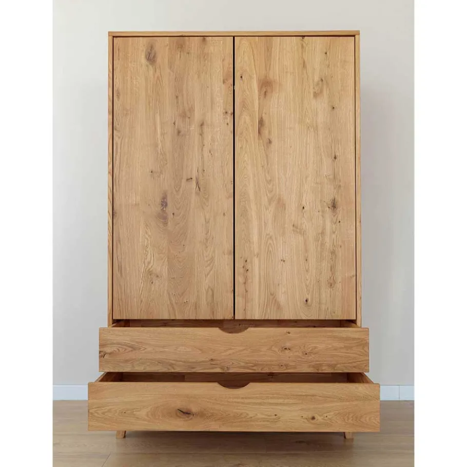 Clearance Wohnen Wildeiche Kombi-Kleiderschrank massiv - Fabijola