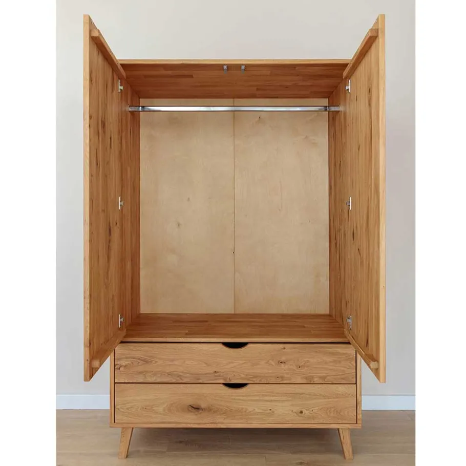 Clearance Wohnen Wildeiche Kombi-Kleiderschrank massiv - Fabijola