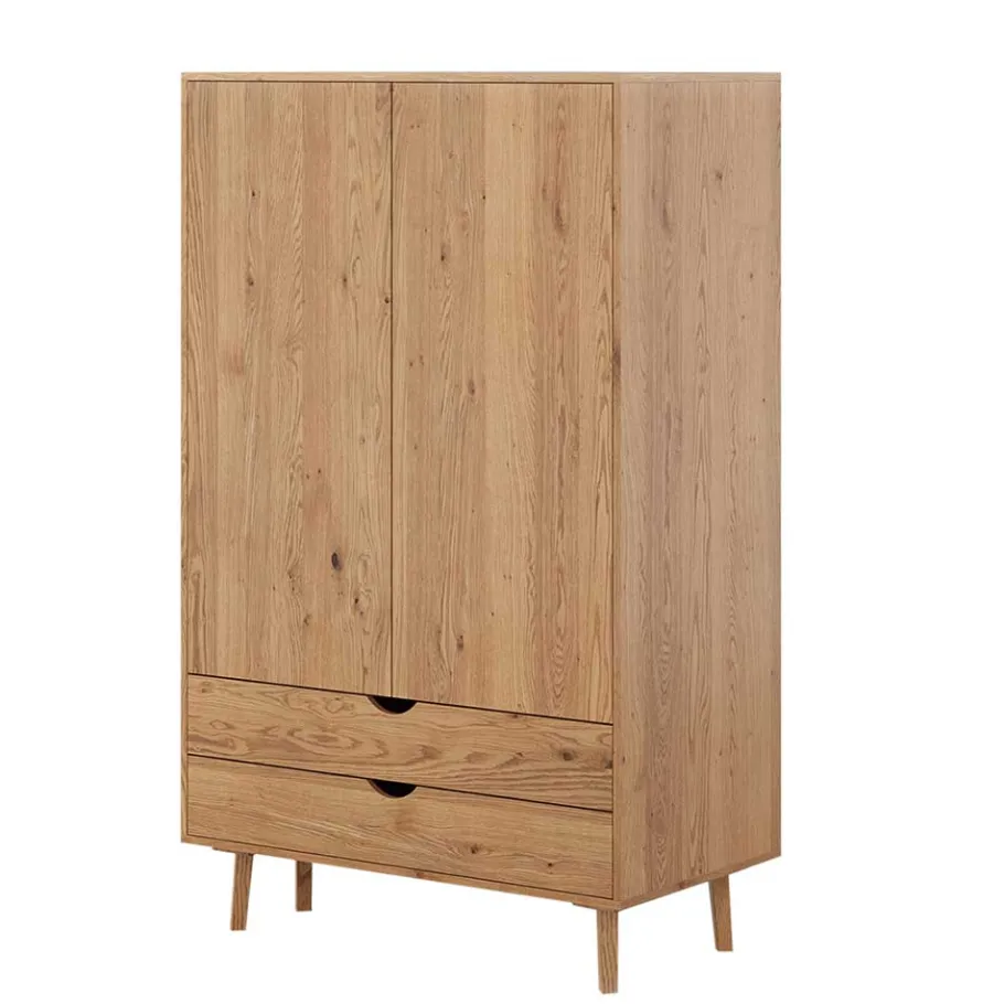 Clearance Wohnen Wildeiche Kombi-Kleiderschrank massiv - Fabijola