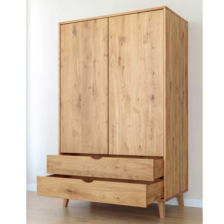 Clearance Wohnen Wildeiche Kombi-Kleiderschrank massiv - Fabijola